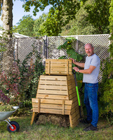 Modular composter with a lid